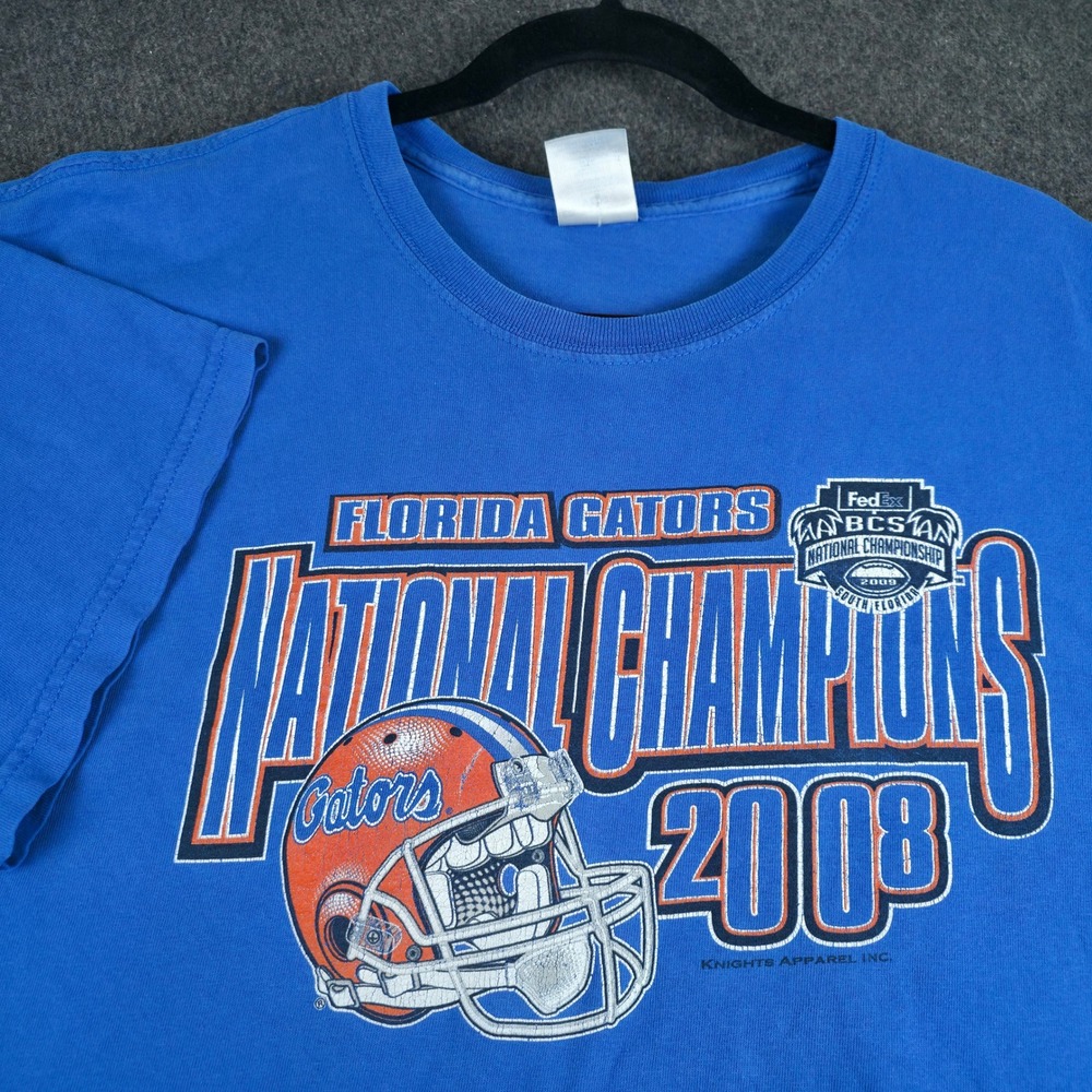 Florida Gators Gildan T-Shirt Mens XL Blue 2008 National Champions Graphic Tee